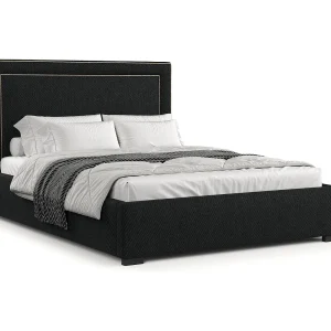 Gestoffeerd bed Como – 120 x 200 cm – geweven stof – zwart