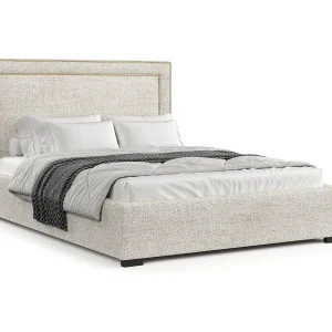 Gestoffeerd bed Como – 160 x 200 cm – geweven stof – creme