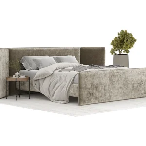 Gestoffeerd bed Tokyo – 180 x 200 cm – geweven stof – beige Gestoffeerd bed Tokyo – 180 x 200 cm – geweven stof – beige