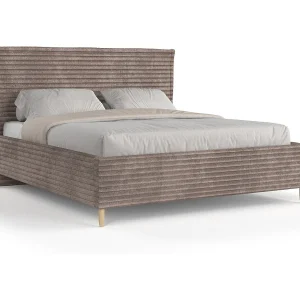 Gestoffeerd bed Cape Cod – 180 x 200 cm – fluweelstof – bruin