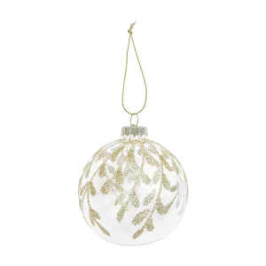 Glazen kerstbal – gouden blad Ø 8 cm