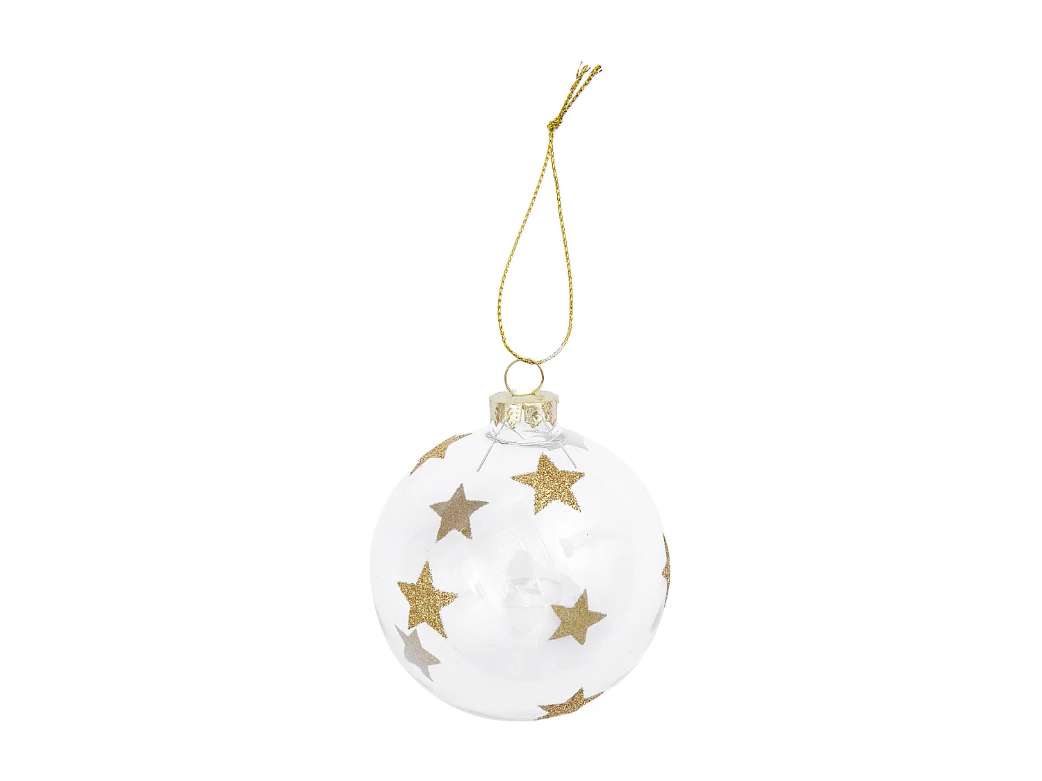 Glazen kerstbal - gouden sterren Ø 8 cm