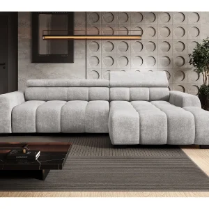 Hoekbank BULL – modern, verstelbare zitting, zonder slaapfunctie, Eden, rechteropstelling, 285x168x97 cm, kleur donkergrijs
