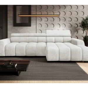 Hoekbank BULL – modern, verstelbare zitting, zonder slaapfunctie, Eden, linkeropstelling, 285x168x97 cm, kleur lichtgrijs