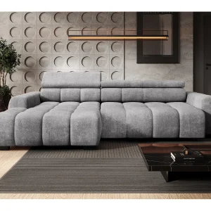 Hoekbank BULL – modern, verstelbare zitting, zonder slaapfunctie, Eden, linkeropstelling, 285x168x97 cm, kleur lichtgrijs