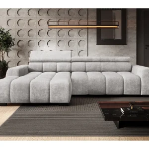 Hoekbank BULL – modern, verstelbare zitting, zonder slaapfunctie, Eden, linkeropstelling, 285x168x97 cm, kleur donkergrijs