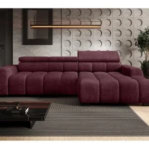 Hoekbank BULL – modern, verstelbare zitting, zonder slaapfunctie, Eden, rechteropstelling, 285x168x97 cm, kleur paars Hoekbank BULL – modern, verstelbare zitting, zonder slaapfunctie, Eden, rechteropstelling, 285x168x97 cm, kleur paars