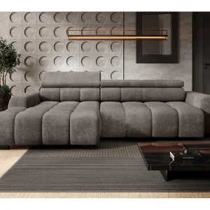 Hoekbank BULL – modern, verstelbare zitting, zonder slaapfunctie, Eden, linkeropstelling, 285x168x97 cm, kleur grijs