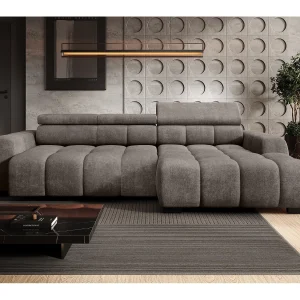 Hoekbank BULL – modern, verstelbare zitting, zonder slaapfunctie, Eden, rechteropstelling, 285x168x97 cm, kleur grijs