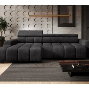 Hoekbank BULL – modern, verstelbare zitting, zonder slaapfunctie, Eden, linkeropstelling, 285x168x97 cm, kleur zwart