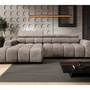 Hoekbank BULL – modern, verstelbare zitting, zonder slaapfunctie, Eden, linkeropstelling, 285x168x97 cm, kleur donkerbeige