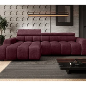 Hoekbank BULL – modern, verstelbare zitting, zonder slaapfunctie, Eden, linkeropstelling, 285x168x97 cm, kleur paars