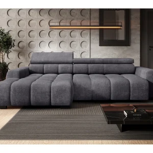 Hoekbank BULL – modern, verstelbare zitting, zonder slaapfunctie, Eden, linkeropstelling, 285x168x97 cm, kleur antraciet