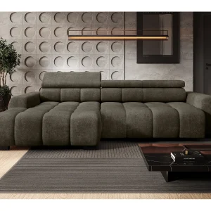 Hoekbank BULL – modern, verstelbare zitting, zonder slaapfunctie, Eden, linkeropstelling, 285x168x97 cm, kleur donkergrijs