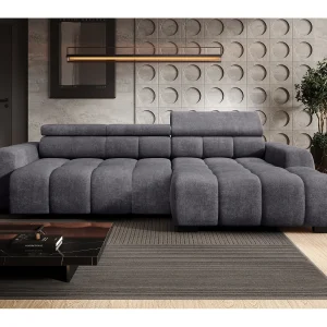 Hoekbank BULL – modern, verstelbare zitting, zonder slaapfunctie, Eden, rechteropstelling, 285x168x97 cm, kleur antraciet