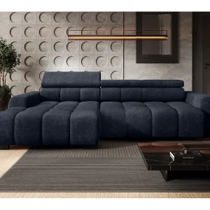 Hoekbank BULL – modern, verstelbare zitting, zonder slaapfunctie, Eden, linkeropstelling, 285x168x97 cm, kleur donkerblauw