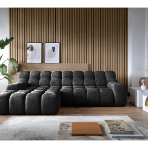 Hoekbank CAMPILE met elektrisch verstelbare zitting, verstelbare hoofdsteunen, linkse opstelling, 288x119x85 cm, kleur zwart Hoekbank CAMPILE met elektrisch verstelbare zitting, verstelbare hoofdsteunen, linkse opstelling, 288x119x85 cm, kleur zwart