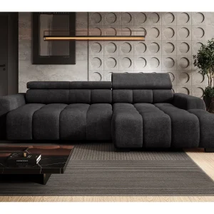 Hoekbank BULL – modern, verstelbare zitting, zonder slaapfunctie, Eden, rechteropstelling, 285x168x97 cm, kleur zwart Hoekbank BULL – modern, verstelbare zitting, zonder slaapfunctie, Eden, rechteropstelling, 285x168x97 cm, kleur zwart