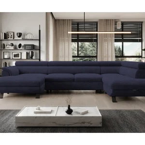 Hoekbank RAVEN XL met slaapfunctie, uittrekbed, verstelbare hoofdsteunen, opbergruimte, 334x198x162cm Rechts Zee Hoekbank RAVEN XL met slaapfunctie, uittrekbed, verstelbare hoofdsteunen, opbergruimte, 334x198x162cm Rechts Zee