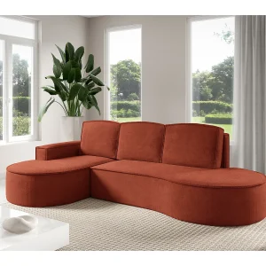 Hoekbank MOLLY met Slaapfunctie – Halfrond, Vrijstaand, Slaapoppervlak 140x207cm, 3 Grote Kussens, Abriamo Stof, 277x157x88cm, Links Bruin Hoekbank MOLLY met Slaapfunctie – Halfrond, Vrijstaand, Slaapoppervlak 140x207cm, 3 Grote Kussens, Abriamo Stof, 277x157x88cm, Links Bruin