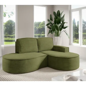 Hoekbank MOLLY Zonder Slaapfunctie – Halfrond, Curio-Bouclé-Stof, Met Losse Rugkussens, Zachte Bouclé-Bekleding, 210x157x88 cm, Rechterzijde Groen Hoekbank MOLLY Zonder Slaapfunctie – Halfrond, Curio-Bouclé-Stof, Met Losse Rugkussens, Zachte Bouclé-Bekleding, 210x157x88 cm, Rechterzijde Groen