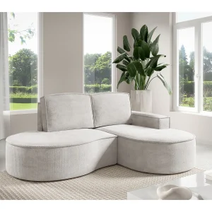 Hoekbank MOLLY Zonder Slaapfunctie – Halfrond, Curio-Bouclé-Stof, Met Losse Rugkussens, Zachte Bouclé-Bekleding, 210x157x88 cm, Rechterzijde Wit Hoekbank MOLLY Zonder Slaapfunctie – Halfrond, Curio-Bouclé-Stof, Met Losse Rugkussens, Zachte Bouclé-Bekleding, 210x157x88 cm, Rechterzijde Wit