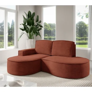 Hoekbank MOLLY Zonder Slaapfunctie – Halfrond, Curio-Bouclé-Stof, Met Losse Rugkussens, Zachte Bouclé-Bekleding, 210x157x88 cm, Linkerzijde Bruin Hoekbank MOLLY Zonder Slaapfunctie – Halfrond, Curio-Bouclé-Stof, Met Losse Rugkussens, Zachte Bouclé-Bekleding, 210x157x88 cm, Linkerzijde Bruin