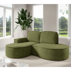 Hoekbank MOLLY Zonder Slaapfunctie – Halfrond, Curio-Bouclé-Stof, Met Losse Rugkussens, Zachte Bouclé-Bekleding, 210x157x88 cm, Linkerzijde Groen Hoekbank MOLLY Zonder Slaapfunctie – Halfrond, Curio-Bouclé-Stof, Met Losse Rugkussens, Zachte Bouclé-Bekleding, 210x157x88 cm, Linkerzijde Groen