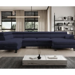 Hoekbank RAVEN XL met slaapfunctie, uittrekbed, verstelbare hoofdsteunen, opbergruimte, 334x198x162cm Links Zee Hoekbank RAVEN XL met slaapfunctie, uittrekbed, verstelbare hoofdsteunen, opbergruimte, 334x198x162cm Links Zee