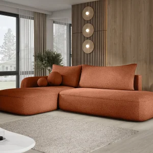Hoekbank BABU met slaapfunctie – Moderne lounge voor woonkamer, functionele slaapbank in stof NOW OR NEVER, 300x105x60cm, linkerzijde, GROEN Hoekbank BABU met slaapfunctie – Moderne lounge voor woonkamer, functionele slaapbank in stof NOW OR NEVER, 300x105x60cm, linkerzijde, GROEN