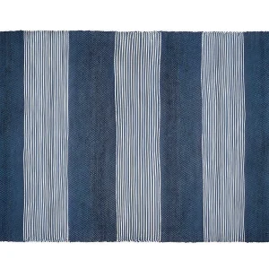Handgeweven jute tapijt KOCHI – 200 x 290 cm – Donkerblauw en wit – Koop nu online Handgeweven jute tapijt KOCHI – 200 x 290 cm – Donkerblauw en wit – Koop nu online