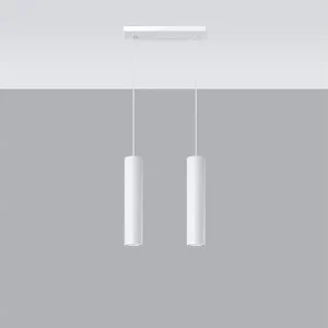 Hanglamp LAGOS modern van – 2 lichtbronnen – L.30 x H.90 cm – wit Hanglamp LAGOS modern van – 2 lichtbronnen – L.30 x H.90 cm – wit