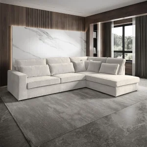 Hoekbank Parma zonder slaapfunctie beige rechts Hoekbank Parma zonder slaapfunctie beige rechts