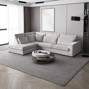 Hoekbank Parma zonder slaapfunctie beige links Hoekbank Parma zonder slaapfunctie beige links