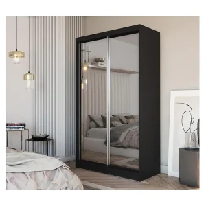 Hangkast Debra 120/216/61 zwart met spiegel