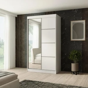 Hangkast Paco 120/215/61 2-deurs wit met spiegel Hangkast Paco 120/215/61 2-deurs wit met spiegel