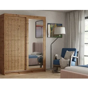Hangkast Donatello 160/205/60 2-deurs eiken Artisan met spiegel Hangkast Donatello 160/205/60 2-deurs eiken Artisan met spiegel