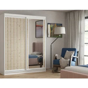 Hangkast Donatello 100/205/60 2-deurs wit met spiegel Hangkast Donatello 100/205/60 2-deurs wit met spiegel
