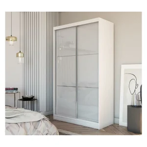 Hangkast Viva 120/216/61 wit met Lacobel-glas Hangkast Viva 120/216/61 wit met Lacobel-glas
