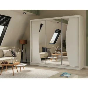 Hangkast Vox 240/216/61 wit met spiegel en laden Hangkast Vox 240/216/61 wit met spiegel en laden