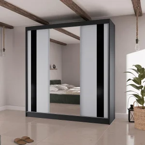 Hangkast Como II 200/61/215 zwart+wit