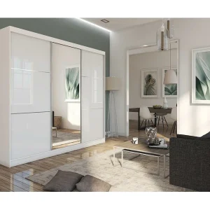 Hangkast Viva 240/216/61 wit met spiegel Hangkast Viva 240/216/61 wit met spiegel