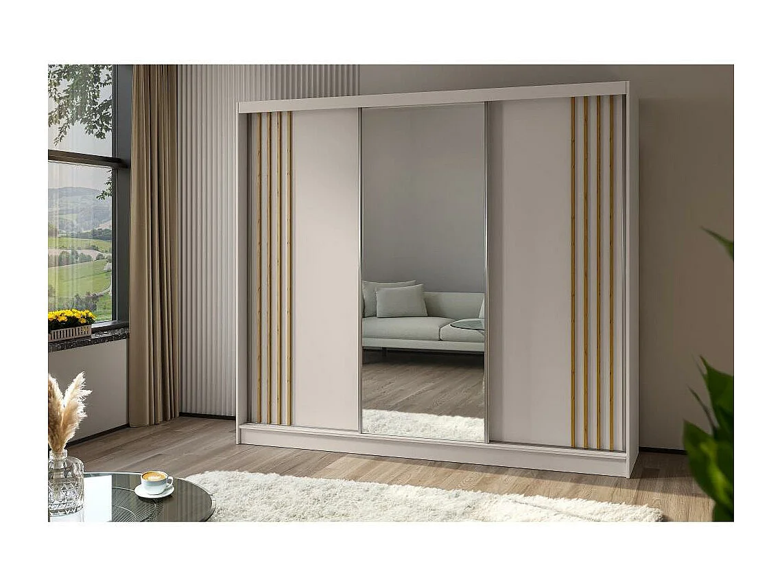 Hangkast Nela 240/216/61 kasjmier+eiken Artisan met lade-inzetstukken