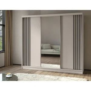Hangkast Nela 240/216/61 kasjmier+zwart met lade-inzetstukken