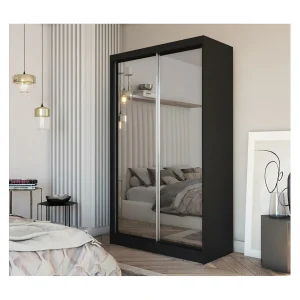 Hangkast Debra 150/216/61 zwart met spiegel
