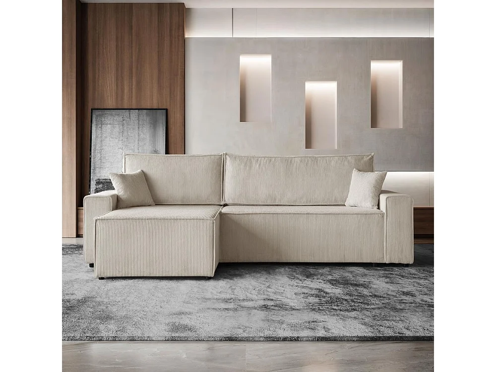 HOEKBANK met slaapfunctie Hektor beige