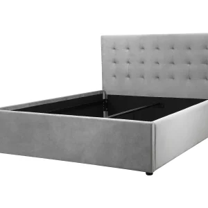 Hamar | Bed 140×200 cm Fluweel Lichtgrijs Hamar | Bed 140×200 cm Fluweel Lichtgrijs