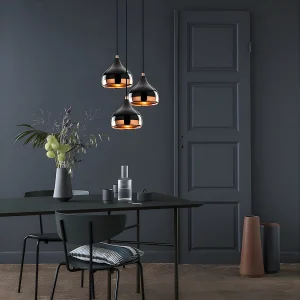 Hanglamp met verstelbare hoogte YILDO – D37 x H25/111 cm – Zwart en koperkleurig Hanglamp met verstelbare hoogte YILDO – D37 x H25/111 cm – Zwart en koperkleurig