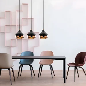 Hanglamp met verstelbare hoogte YILDO – L67 x H25/111 cm – Zwart en koperkleurig Hanglamp met verstelbare hoogte YILDO – L67 x H25/111 cm – Zwart en koperkleurig