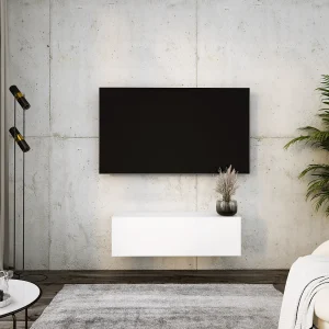 Hangend tv-meubel, 100 x 34 x 32 cm, mat wit